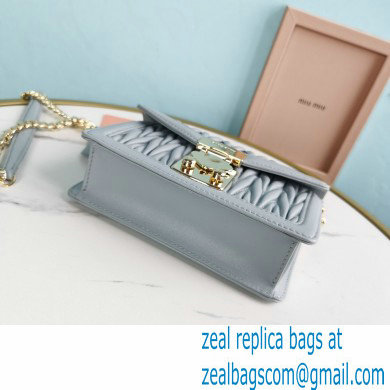 Miu Miu Confidential Matelasse Nappa Leather Bag 5BH099 Gray - Click Image to Close