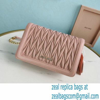 Miu Miu Confidential Matelasse Nappa Leather Bag 5BH099 Nude Pink