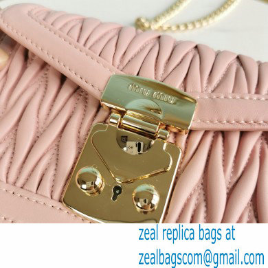 Miu Miu Confidential Matelasse Nappa Leather Bag 5BH099 Nude Pink - Click Image to Close