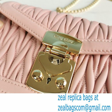 Miu Miu Confidential Matelasse Nappa Leather Bag 5BH099 Nude Pink