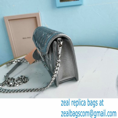 Miu Miu Confidential Matelasse Nappa Leather Bag 5BH099 Silver - Click Image to Close