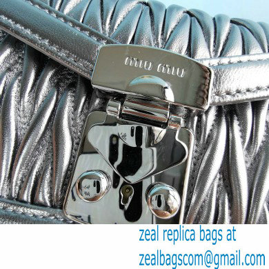 Miu Miu Confidential Matelasse Nappa Leather Bag 5BH099 Silver