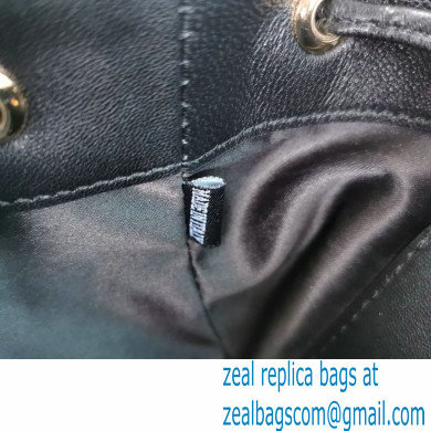 Miu Miu Crystal Cloque Nappa Leather Bucket Bag 5BE050 Black
