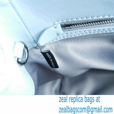 Miu Miu Crystal Cloque Nappa Leather HandBag 5BA067 Light Blue