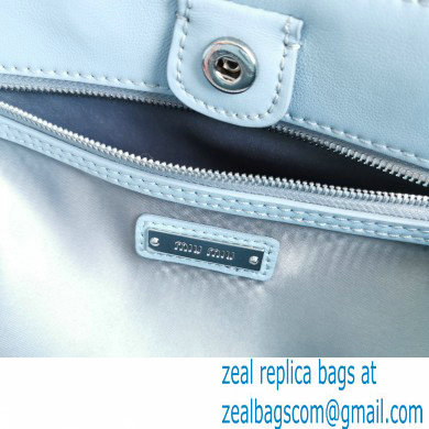 Miu Miu Crystal Cloque Nappa Leather HandBag 5BA067 Light Blue