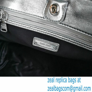 Miu Miu Crystal Cloque Nappa Leather HandBag 5BA067 Silver