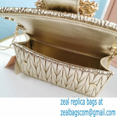 Miu Miu Matelasse Nappa Leather Bag 5BH095 Gold