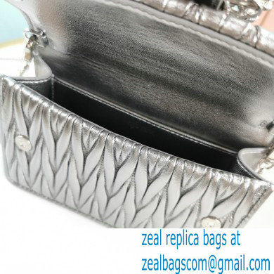 Miu Miu Matelasse Nappa Leather Bag 5BH095 Silver