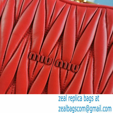 Miu Miu Matelasse Nappa Leather Heart Bag 5BH166 Red