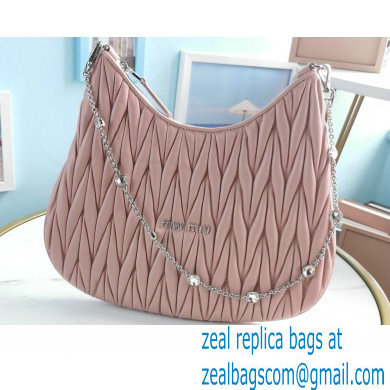Miu Miu Matelasse Nappa Leather Shoulder Bag 5BC085 Nude Pink
