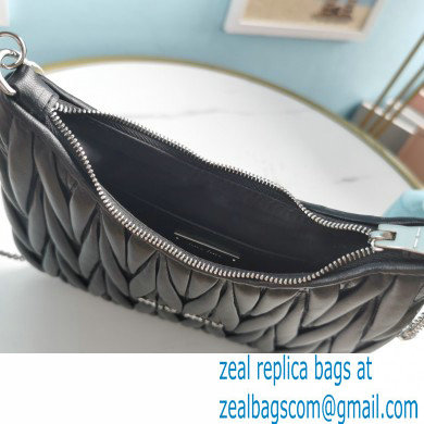 Miu Miu Matelasse Nappa Leather Shoulder Bag 5BH189 Black - Click Image to Close