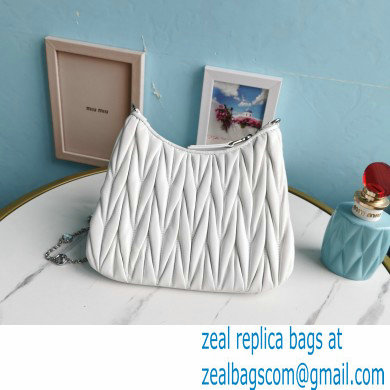 Miu Miu Matelasse Nappa Leather Shoulder Bag 5BH189 White - Click Image to Close
