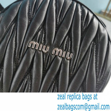 Miu Miu Matelasse Nappa Leather Shoulder Bag 5BH191 Black