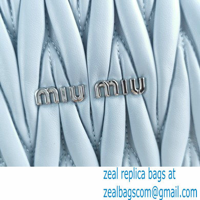 Miu Miu Matelasse Nappa Leather Shoulder Bag 5BH191 Light Blue