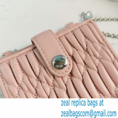 Miu Miu Shine Matelasse Leather Badge Holder Bag 5ZH079 Nude Pink - Click Image to Close