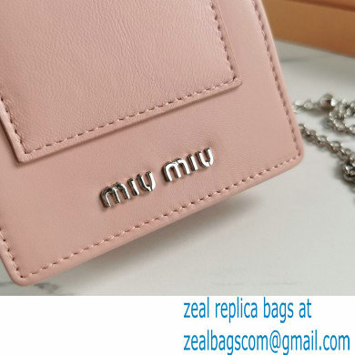 Miu Miu Shine Matelasse Leather Badge Holder Bag 5ZH079 Nude Pink - Click Image to Close