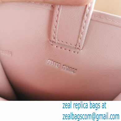 Miu Miu Shine Matelasse Leather Badge Holder Bag 5ZH079 Nude Pink