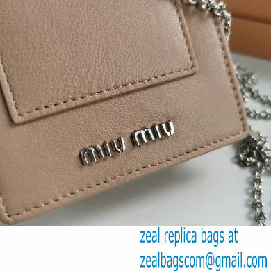Miu Miu Shine Matelasse Leather Badge Holder Bag 5ZH079 Nude
