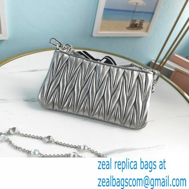 Miu Miu Shine Matelasse Shoulder Bag 5BH190 Silver