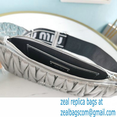 Miu Miu Shine Matelasse Shoulder Bag 5BH190 Silver