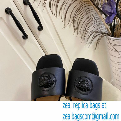 Versace La Medusa Leather Sliders Black 2021 - Click Image to Close