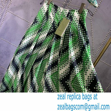 gucci Chevron print silk skirt 409370 2021 - Click Image to Close
