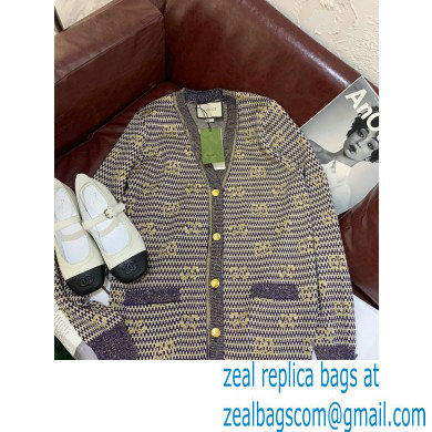 gucci Lame stripes and GG jacquard cardigan 644773 2021