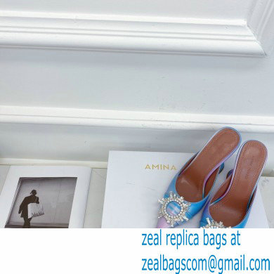 Amina Muaddi Heel 9.5cm Begum Mules Shadow Blue