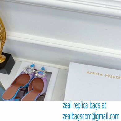 Amina Muaddi Heel 9.5cm Begum Mules Shadow Blue