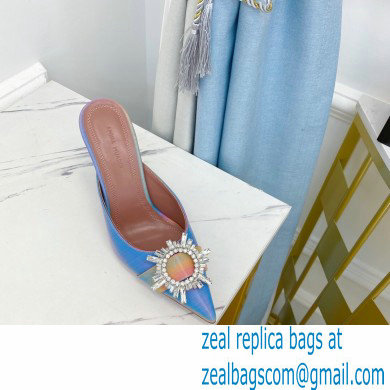 Amina Muaddi Heel 9.5cm Begum Mules Shadow Multicolor - Click Image to Close