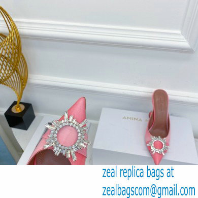 Amina Muaddi Heel 9.5cm Begum Mules Shadow Pink