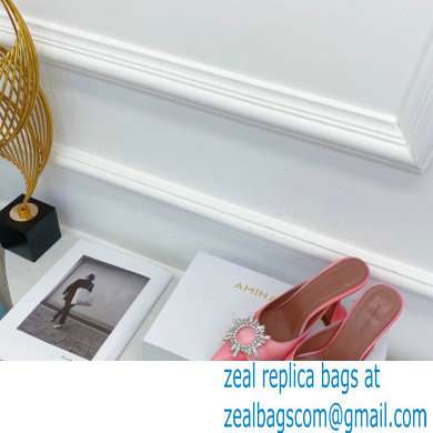 Amina Muaddi Heel 9.5cm Begum Mules Shadow Pink - Click Image to Close