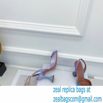Amina Muaddi Heel 9.5cm Begum Slingback Pumps Shadow Blue