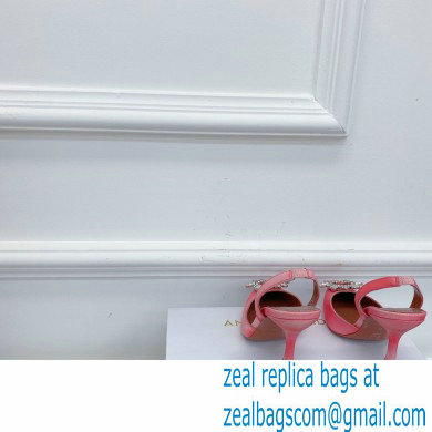 Amina Muaddi Heel 9.5cm Begum Slingback Pumps Shadow Pink