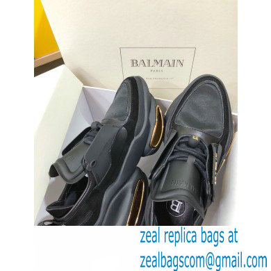 Balmain Leather And Suede Bbold Low-top Sneakers 02 2021 - Click Image to Close