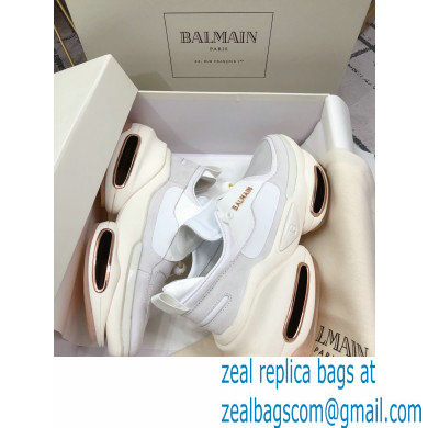 Balmain Leather And Suede Bbold Low-top Sneakers 04 2021 - Click Image to Close