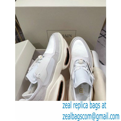 Balmain Leather And Suede Bbold Low-top Sneakers 04 2021 - Click Image to Close