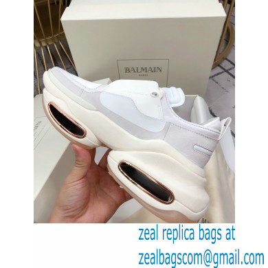 Balmain Leather And Suede Bbold Low-top Sneakers 04 2021 - Click Image to Close