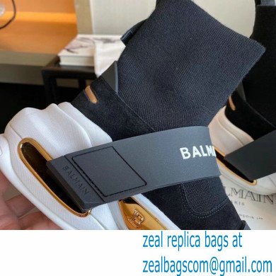 Balmain Suede And Knit Bbold High-top Sneakers With Strap 04 2021