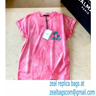 Balmain logo printed T-shirt pink 2021