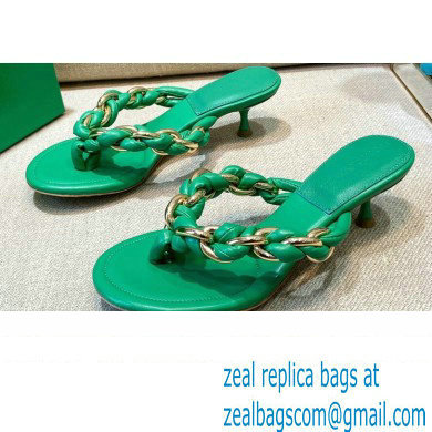 Bottega Veneta Leather Dot Sandals Green 2021