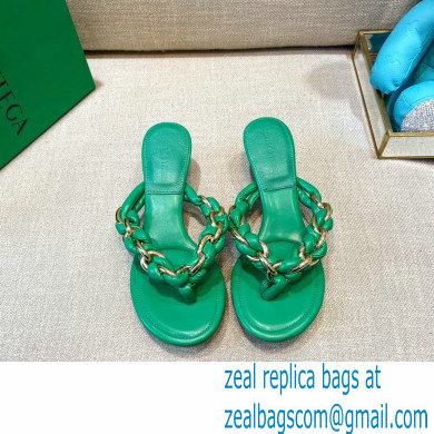 Bottega Veneta Leather Dot Sandals Green 2021 - Click Image to Close