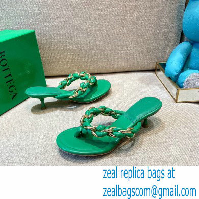 Bottega Veneta Leather Dot Sandals Green 2021 - Click Image to Close