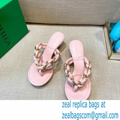 Bottega Veneta Leather Dot Sandals Pink 2021 - Click Image to Close