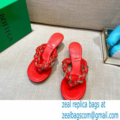 Bottega Veneta Leather Dot Sandals Red 2021 - Click Image to Close