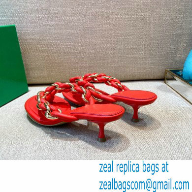 Bottega Veneta Leather Dot Sandals Red 2021 - Click Image to Close