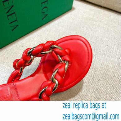 Bottega Veneta Leather Dot Sandals Red 2021 - Click Image to Close
