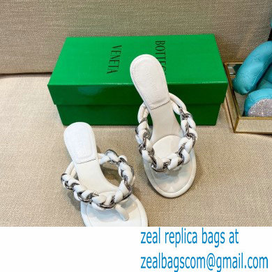 Bottega Veneta Leather Dot Sandals White 2021 - Click Image to Close