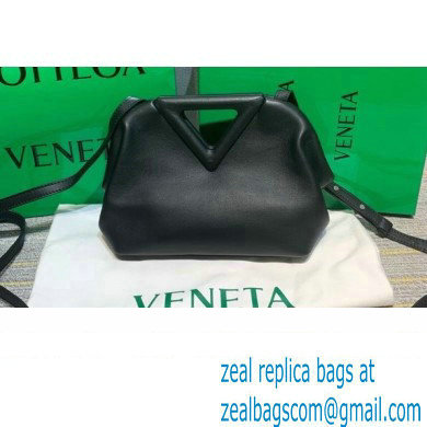 Bottega Veneta Point Leather Top Handle Small Bag Black 2021