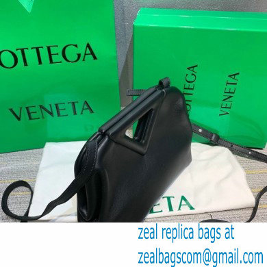 Bottega Veneta Point Leather Top Handle Small Bag Black 2021 - Click Image to Close